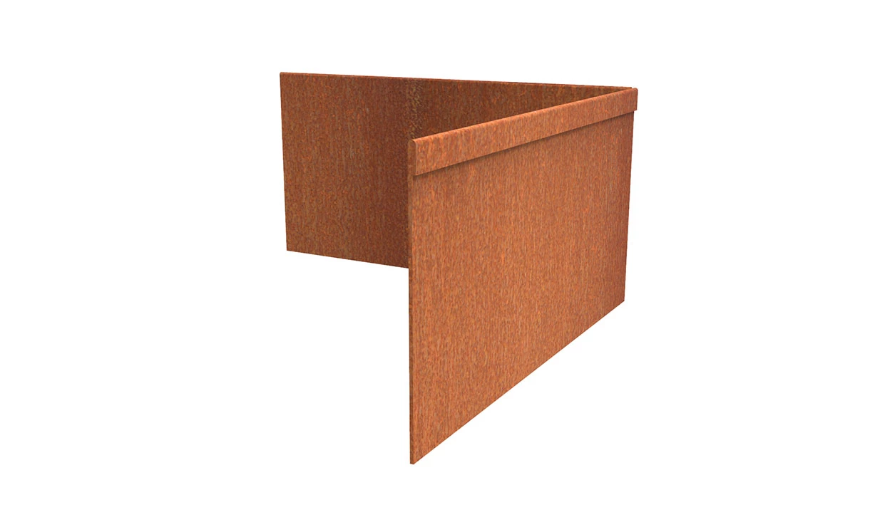 Borderrand Cortenstaal 2 Mm Hoek Geplet Binnen 30x30x29 Cm