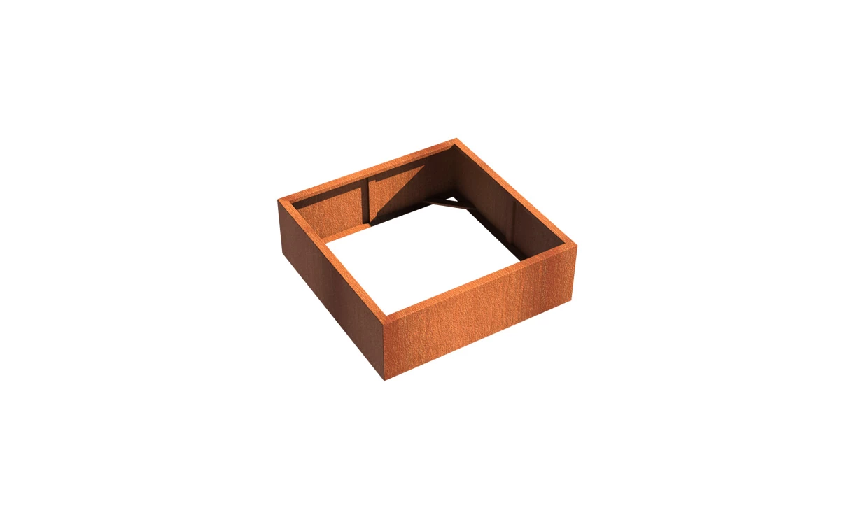 Plantenbak Cortenstaal 120x120x40 Cm Zonder Bodem