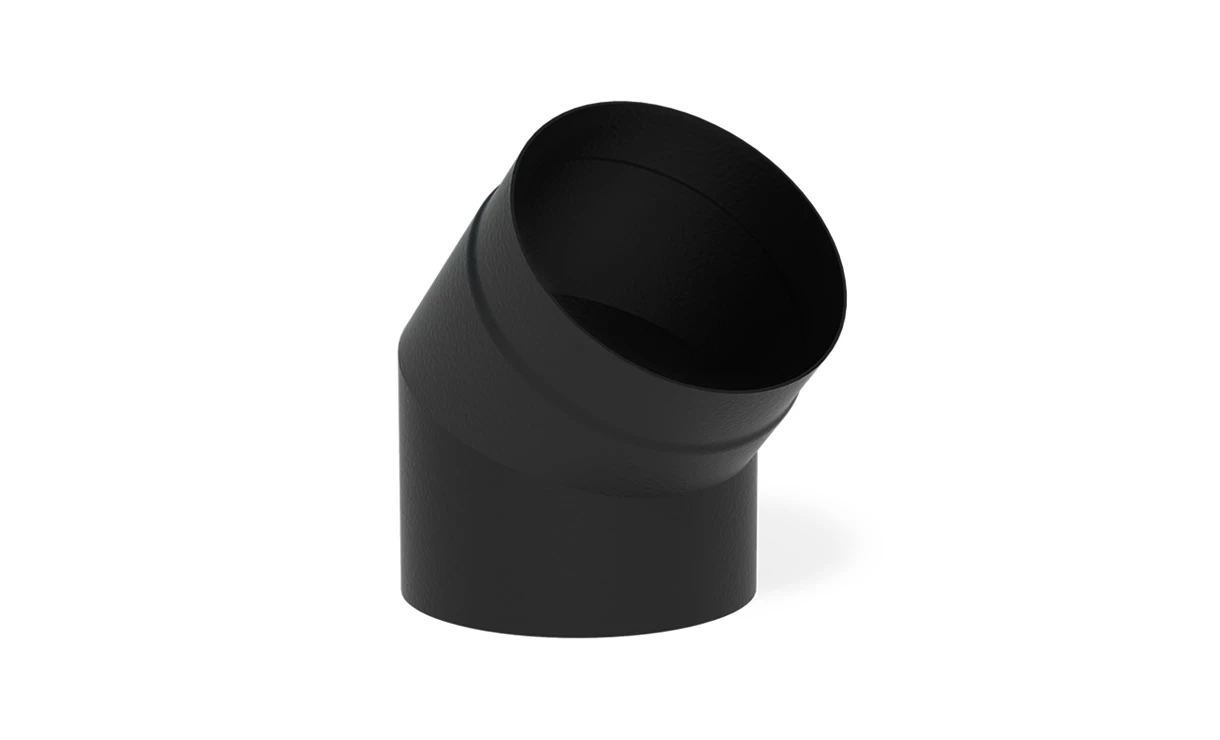 Kachelpijp Zwart Staal Bocht 45° Ø200 Mm