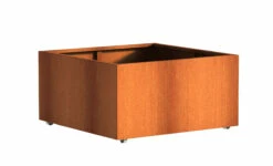 Plantenbak Cortenstaal Op Wielen 120x120x60 Cm