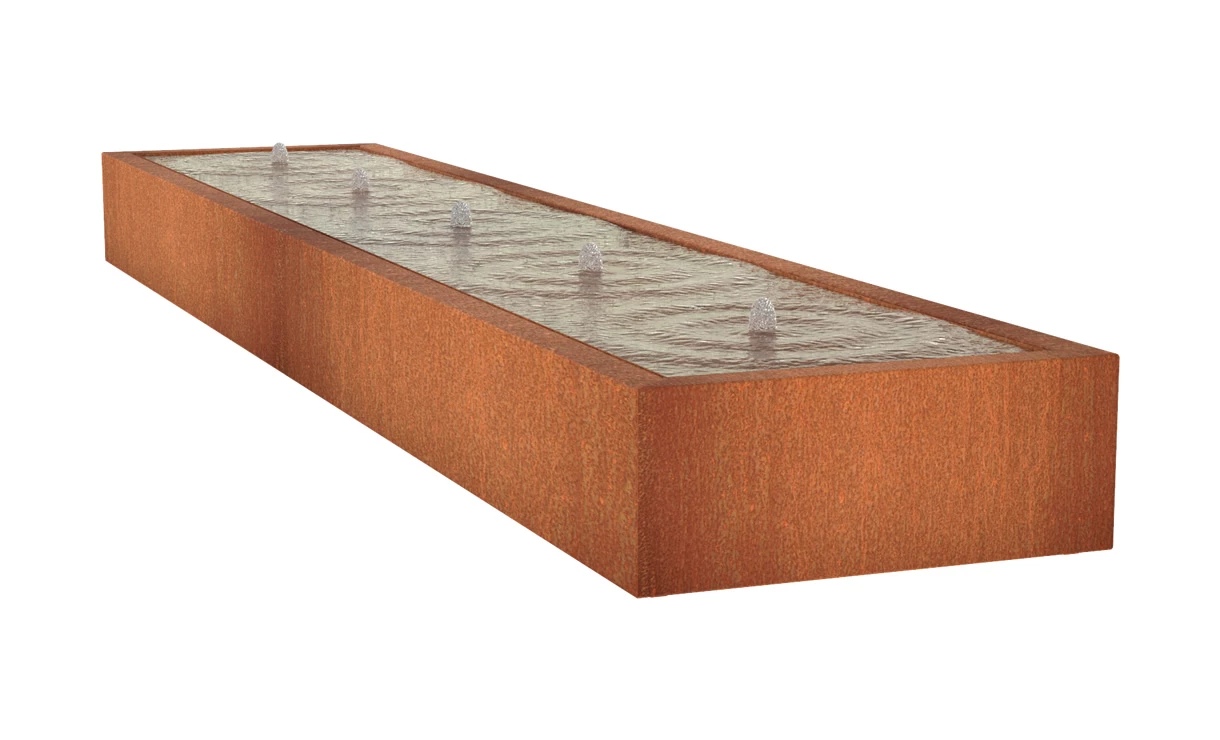 Cortenstaal Watertafel - 500 X 100 X 40 Cm